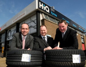 Peter Tye, HiQ retail manager with Allam's operations director, Paul Dobson and Jeff Allams
